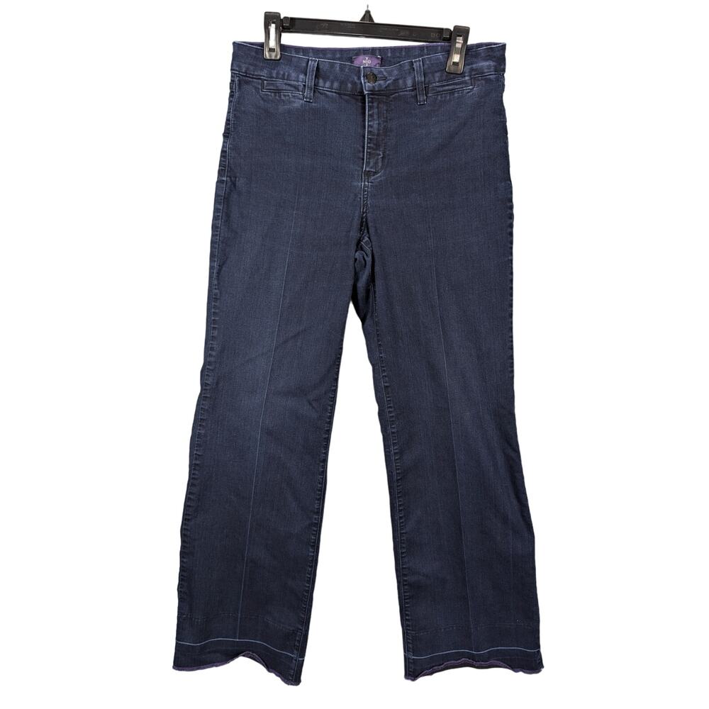 NYDJ Not Your Daughters Jeans Womens 12 Lift Tuck Pant Dark Wash Long Raw Hem